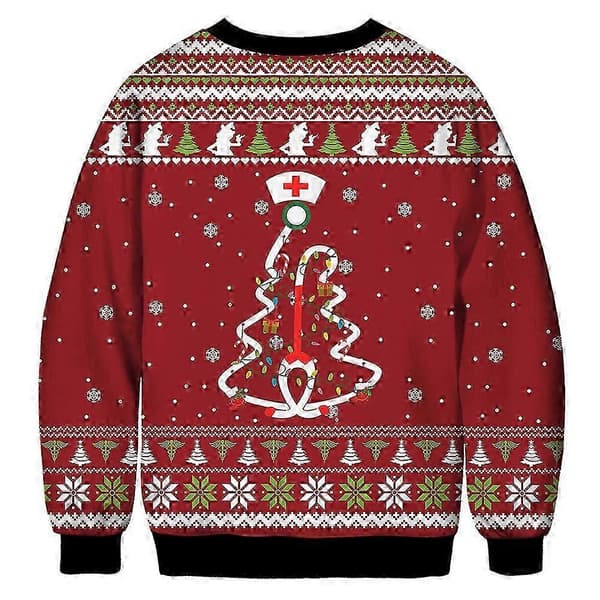 Dame Herre Par Jul Grim Jumper Sweatshirt Grinch Print Rund Hals Pullover Sweater Langærmet Grøn Monster E M