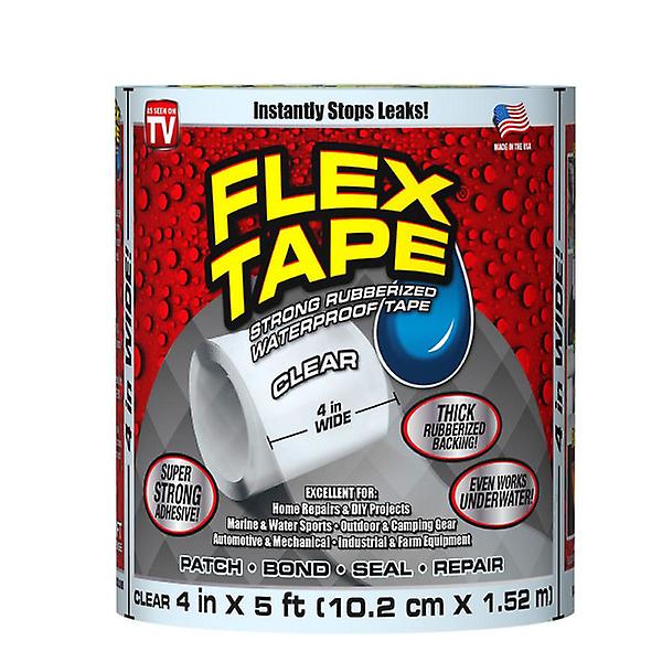 Vanntett Tape / Flex Tape - Ekstra sterk - 10cm x 1.5m - Klar Transparent