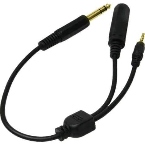 6,35 mm Jack til Dobbel 3,5 mm og 6,35 mm Utgang Adapterkabel