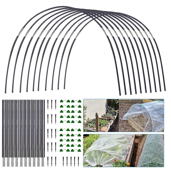 Växthusram, trädgårdsbågar för nät, växthusram trädgårdsbågar DIY växthus båghus kit trädgård gröda skyddsbågar 30pcs - set