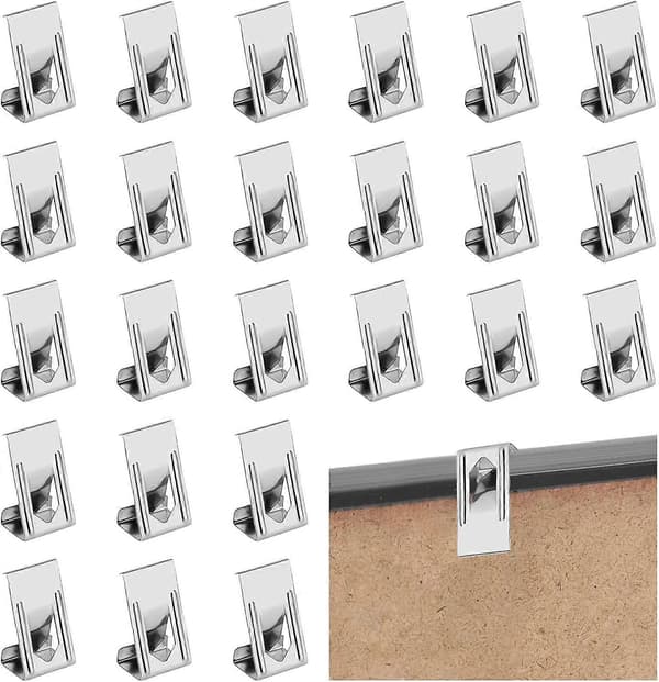 100 st Bildramsklämmor, Uppvärmd Bäddklämma, Bildramshängare, Bildramskrokar