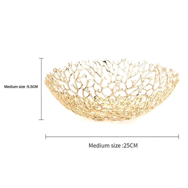 Metall Fruktskål Ornamenter Hjem Kaffebord Spisebord Fruktkurv Modell Rom Hotell Dekorative Håndverk Mykt-montertBY gold