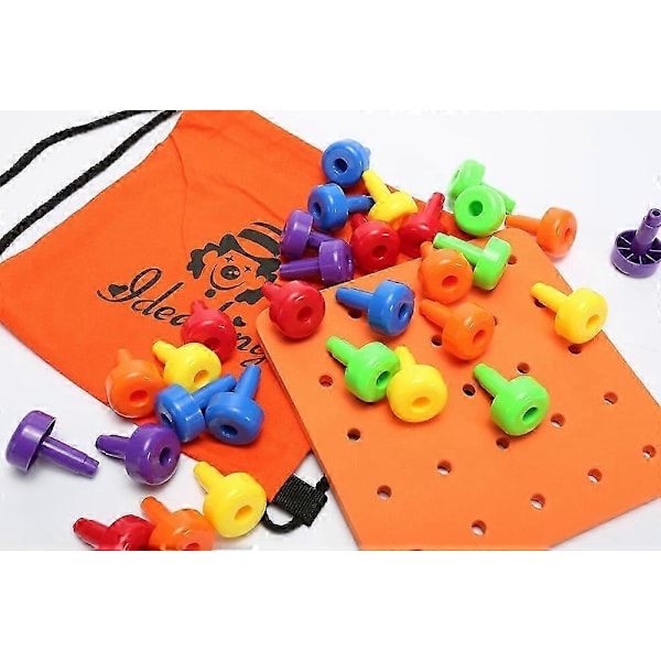 30 stk. Peg Board Sæt Finmotorisk Legetøj til s Pegboard