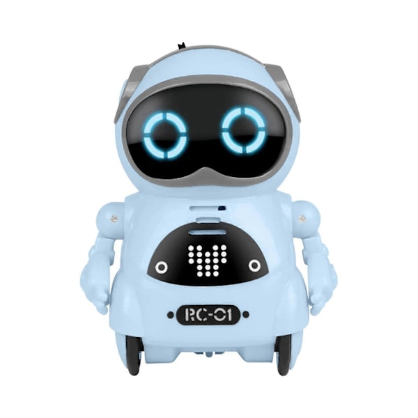 Lomme RC Robot Snakkende Interaktiv Dialog Stemmegjenkjenning Opptak Syngende Dansende Fortellende Historie Mini RC Robot Leker Gave Blue