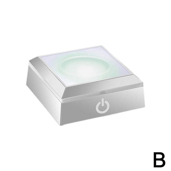 Led-valaisimen monivärinen esittelyalusta, 6 valaistustilaa, värimuutos 6 Colors Silver Concave Square