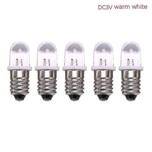 5 kpl E10 LED-lamppua E10 DC 3v 4.5v Instrumenttilamppu E10 Indikaattorilamppu Vanhanaikainen Taskulamppu Lamppu xi