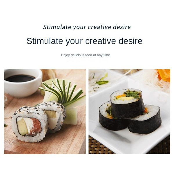 Sushi Maker Form Cylindrisk DIY Sushi Gör-Det-Själv-Kit Köksredskap för Sushilagning Rullar Risboll Maker,BY Black