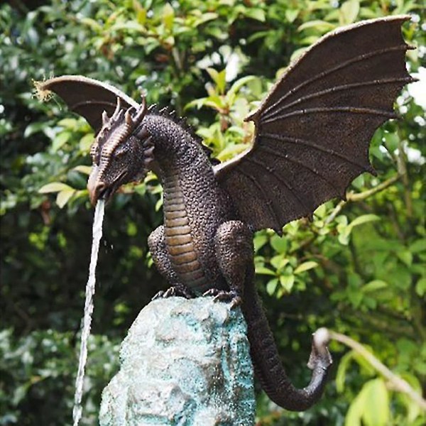 Trädgårdsdrakestaty Fontän Drakeprydnad Harts Vattendrag Skulptur för hemträdgårdsdekoration från GuanzaiBY