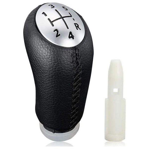 Manuel Gearskifte Knob til Renault Clio III 2005-09 Megane 2 Laguna 2003-09 Sort Læder med AdapterBY