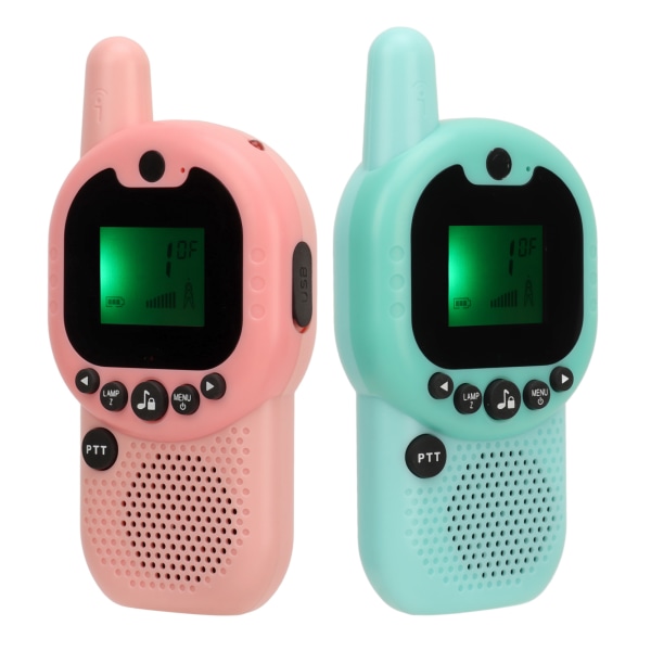 2-pakning Walkie Talkies for barn og voksne med lang rekkevidde, oppladbare, bærbare 2-veis radioer for campingspill