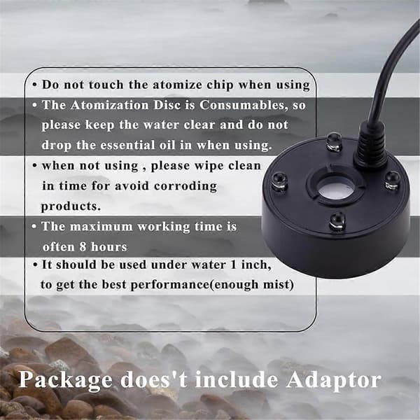 Mist Maker, Stänkskydd Flytande USB-port 4 Färg LED-lampor Vit