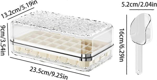 Isbitsbricka med lock, isbitsbricka för frys med lock, 32-facks isbitsformar, is