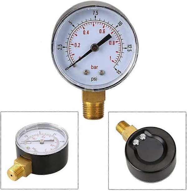 Vandtryksmåler Pooltryksmåler Manometer Trykmåling er 0~15psi eller 0~1bar [DB]