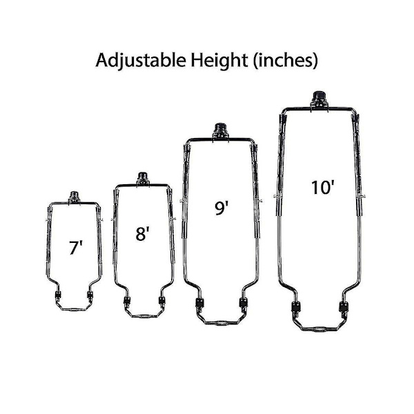 7 tum Lampskärm Harp Hållare Justerbar Lamp Harp Kit E14,e26,e27 Ljusbasadapter Svart Horn Fra