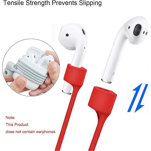 Anti-förlustband för AirPods, Färgglada Mjuka Silikon Sportband, Halsrep Snöre