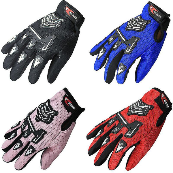 BMX MTB Sykkelhansker for barn - Fullfinger sykkelhansker for gutter og jenter (FMY) Pink