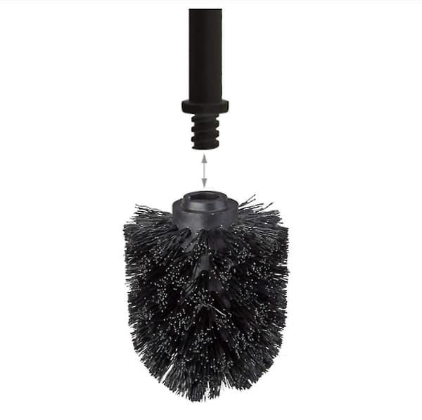 6 stk. Toalettbørstehode Hvite Erstatningsbørster Diameter 8cmBY black 5pcs