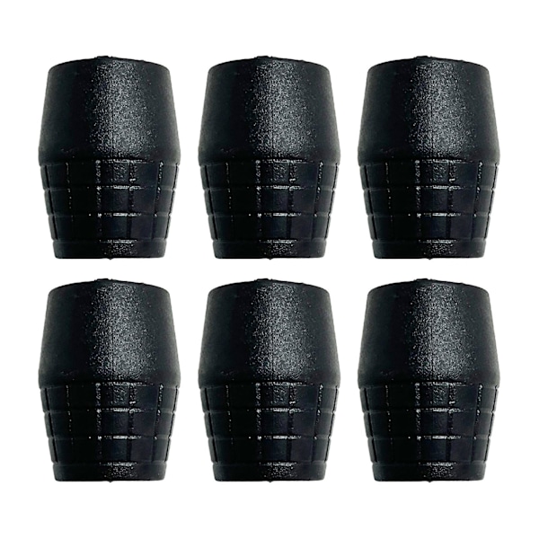 6x Mikrofonitelineen kumiset jalatassut Black for Tube Dia 22mm