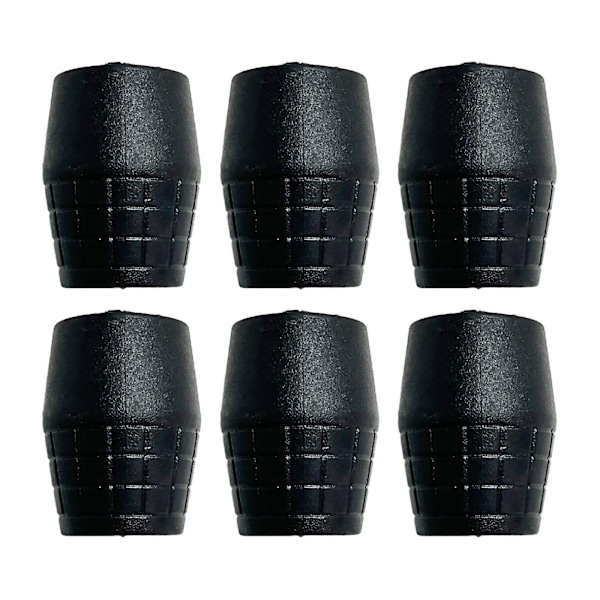 6x Mikrofonstativ Gummifødder Gummibeskyttelse Black for Tube Dia 22mm