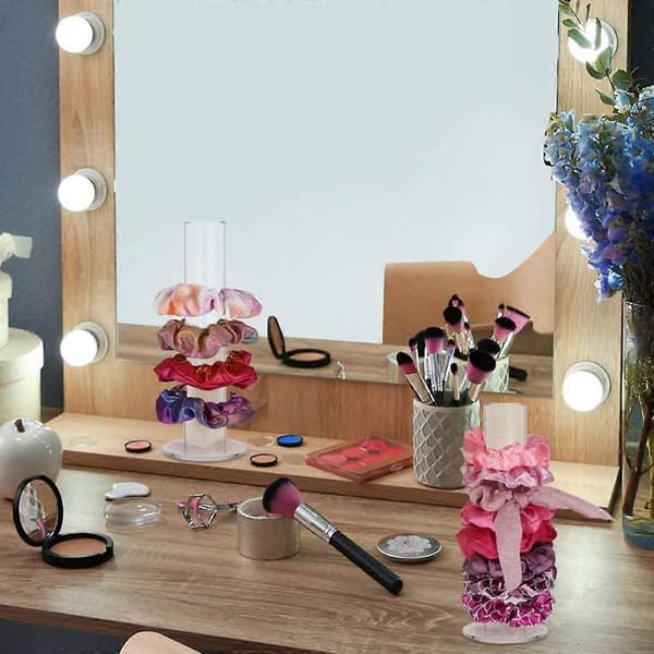 Scrunchie Holder Stativ Armbånd Holder Scrunchy Display Organizer Akryl Hår