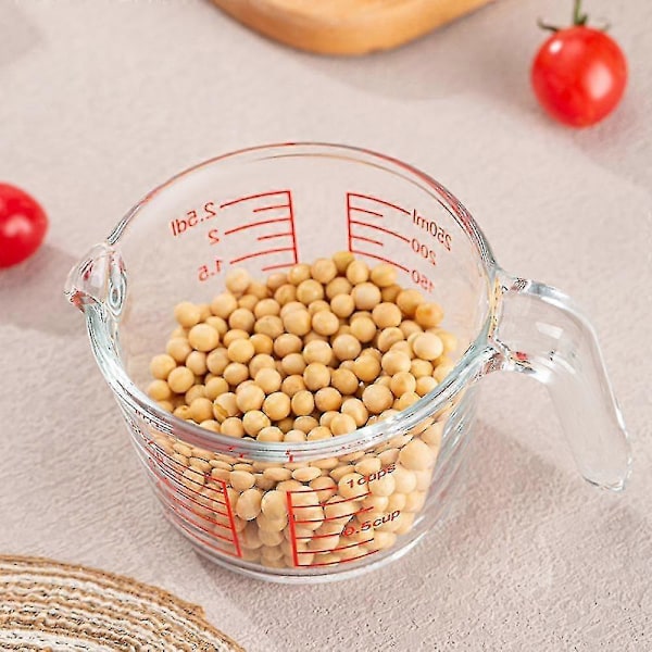 3-osainen lasimitta-astiasetti 350ml/500ml/1000ml Nestemäiset mittakupit Astianpesukone Pakastin Mikroaaltouuni Esilämmitetty uuni Turvallinen