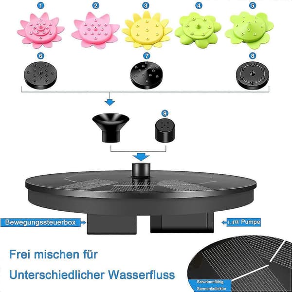 9 effekt solcellefontene solcelledam pumpe, hage solcelle flytende fontene pumpe solcellefontene [DB]