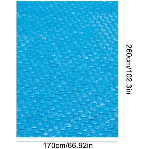 Solskydd för Pool, Solskydd för Pool, Solskydd för Inbyggd Pool, Vikbar och Hållbar Isolering av Bubbelfilm för Simbassänger, Badtunna Rectangle 8.5 X 5.6ft