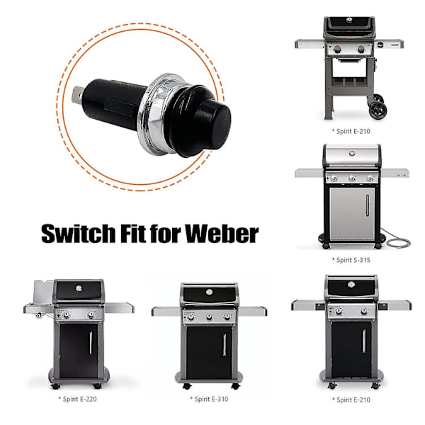 7642/7643 Passar till Weber Genesis II Elektronisk tändare Tryckknapp/strömbrytare Ny