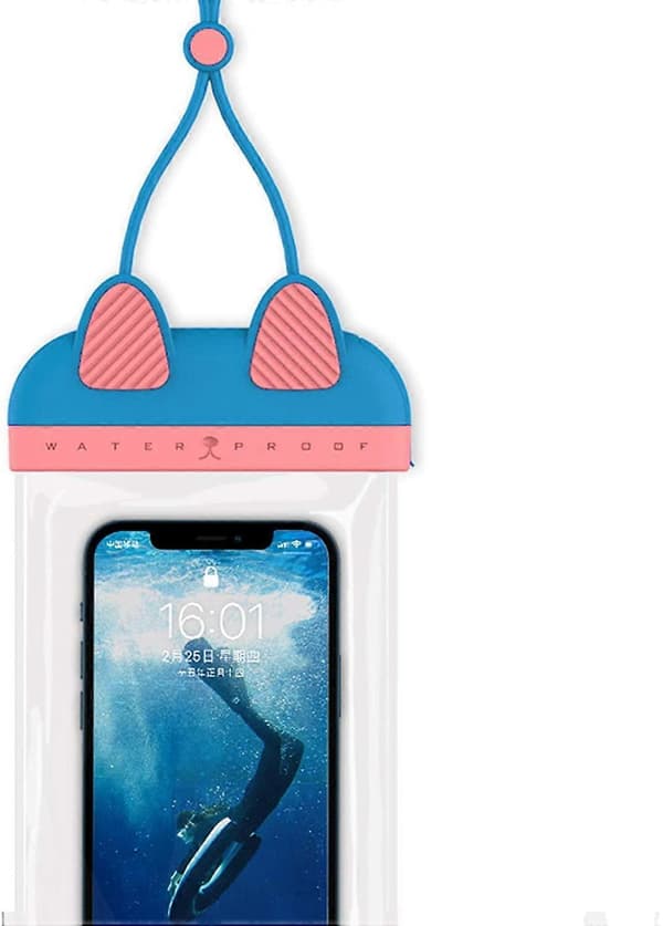 Vandtæt telefonetui Universal mobiltelefon tørpose til de fleste telefoner, holdbart undervandsetui med halsrem til poolstrand