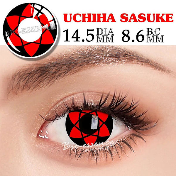 Tib 1 Pari Sharingan Kosketuslinssit Silmille Cosplay-Linssit Anime-Linssit Uchiha Sasuke Kakashi Linssit Anime-Tarvikkeet (FMY) Uchiha Sasuke