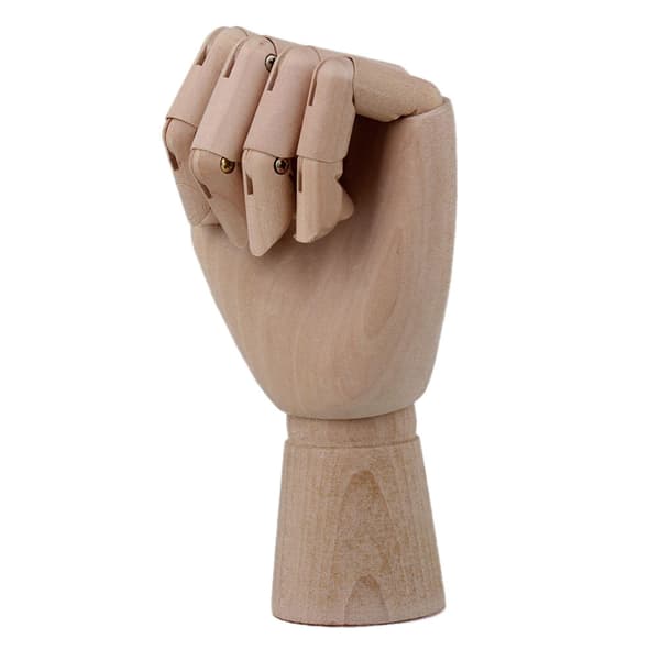 Trähandsdocka Vänster Hand 10 Tum Ledat Kropp Vänster Handmodell
