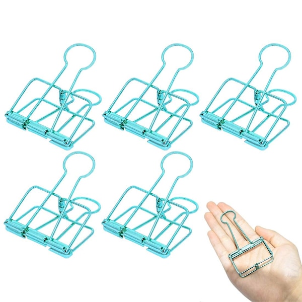 Erittäin suuret kansioklipsit, ontto pitkä häntä, 3,2 cm, useita värejä, suuret paperiklipsit toimistoon ja kouluun (10 kpl) (D-V2) sky blue