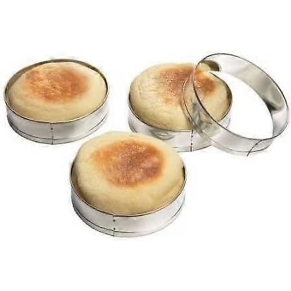 4 Pc English Muffin Crumpet Biscuit Cookie Rings Cutter Set Egg Pancake