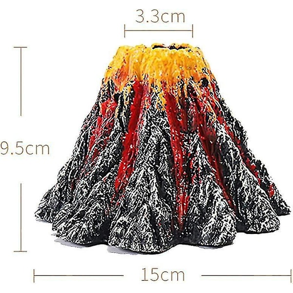 Akvaarion tulivuori-koristepaketti, värikäs LED-kivi kupliva ilmavalo, ilmakivukupliva tulivuori