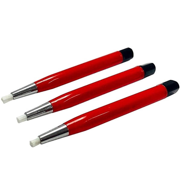 Fiberglass Scratch Brush Pen 3stk Smykker, Ur, Myntrensing, Elektroniske Applikasjoner, Fjerning-haoyi Red