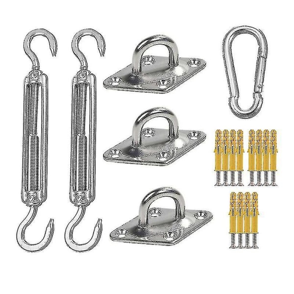 3x3x4,3m/4x4x5,7m/5x5x7,1m Vanntett Solseil Segl Trekant For Hage Terrasse Utendørs Markiser Baldakin Basseng Markise Camping A Accessory Fixing Kit 4x4x5.7m