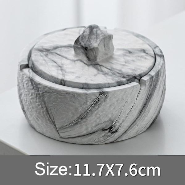 Stöldskyddande Askopp med Lock, Marmor Askopp, Lämplig för Vardagsrum Sovrum och Utomhus Trädgård 11.7cm X 7.6cm