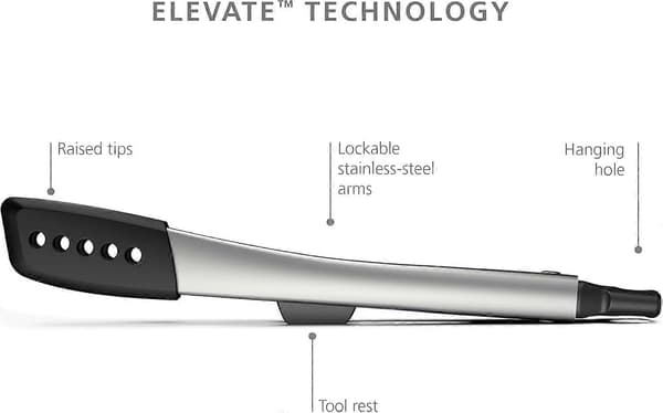 Elevate Fusion Integrert 2-delt Silikontangsett, Rustfritt Stål