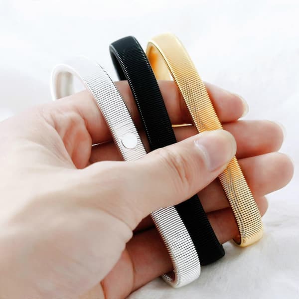 3-pack Unisex Skjortärmar Metall Armband Hållare Strumpeband Elastiska