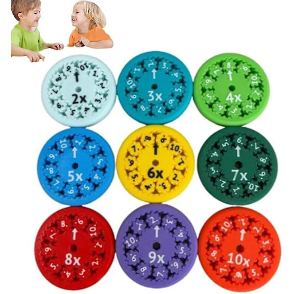 Matemaattiset pyörivä fidget-lelut, kertotaulun pyörivä fidget-lelut, tämä on kaikille stimulaattoreille, fidget-lelujen ystäville, jotka oppivat matematiikkaa, jakolaskua ja kertolaskua yhdellä fidget-leluilla 9pcs Add Subtract