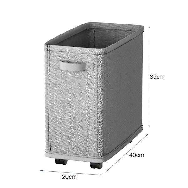 Smal Tvättkorg med Hjul Stor Kapacitet Stark Lastbärande Vikbar Design Tvättkorg Smutsiga Kläder Korg Dark Gray