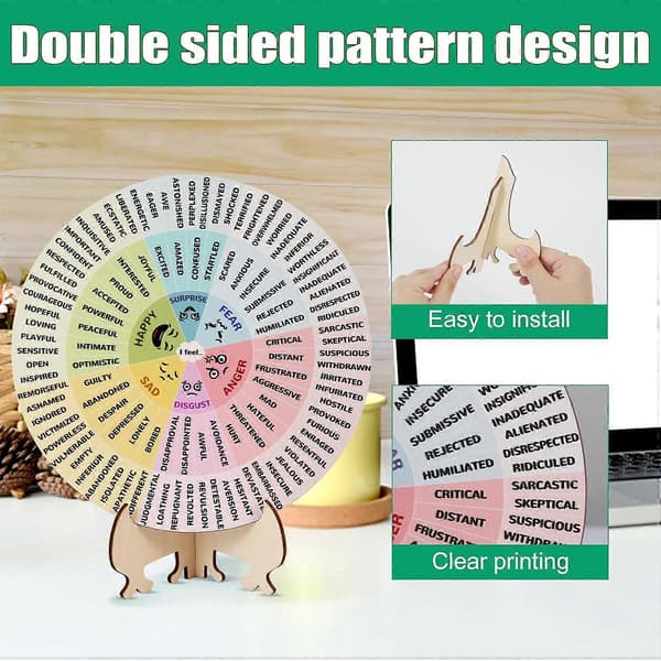 Følelseshjul med stativ, diameter 20 cm følelseshjul premium træfølelser