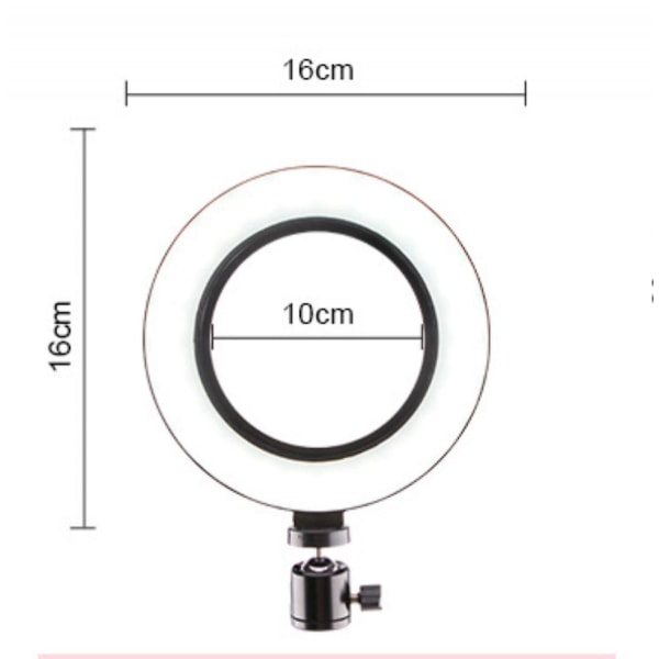 LED-rengasvalo Kannettava Meikki Rengasvalo Videolle, Studiolle, Meikille, Himmennettävä 3 Valomoodia, Helppo Kantaa Ja Asentaa (FMY)