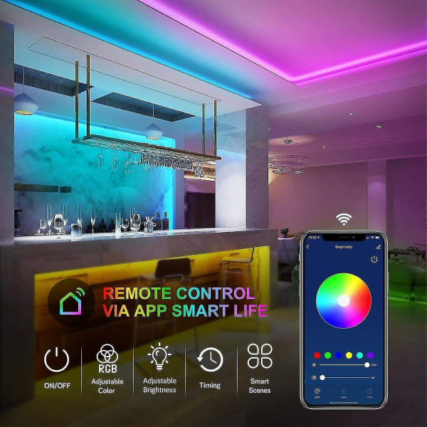 1m/2m/3m/4m/5m 2 i 1 LED-remsor 5050 RGB Färgväxlande Skåp TV USB Bluetooth FestdekorationerBY 2M 60LED