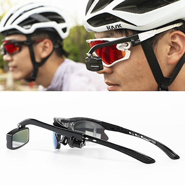 Cykel Cykelcykling Åkglasögon Backspegel 360 Justering Bakre Vy Glasögonfäste Hjälm Black 1 Pcs