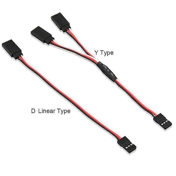 5st 10st RC Servo Y-förlängningskabel Ledningskabel 100/150/200/300/500mm För RC Servo JR Futaba RC Flygplan Helikopter Bil DIY 10pcs 500mm D Cable