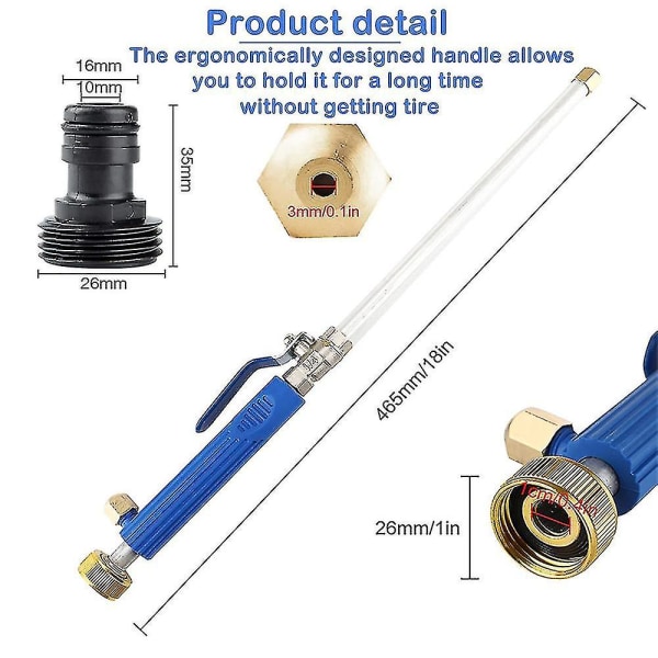 Suutinpainepesuri Puutarhaletkulle Hydro Jet 2-in-1 Korkeapainepesuri Työkalut 2 Eri Suuttimella BY