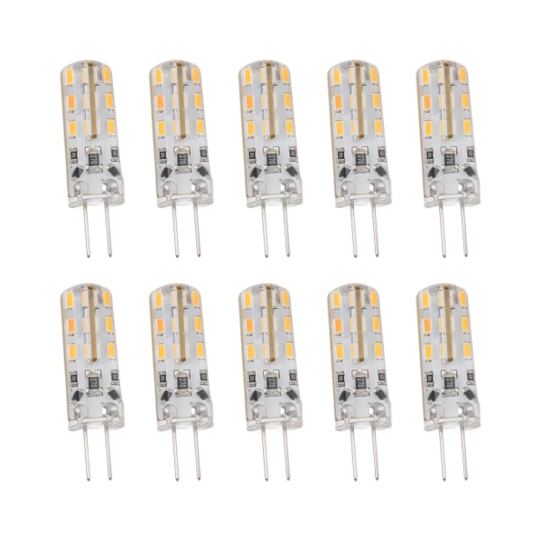 10 stk. G4 LED-pære 1,5W DC12V Varm hvid 3000K 110LM Bi Pin-lyspærer LED til skabsbelysning gårdhave