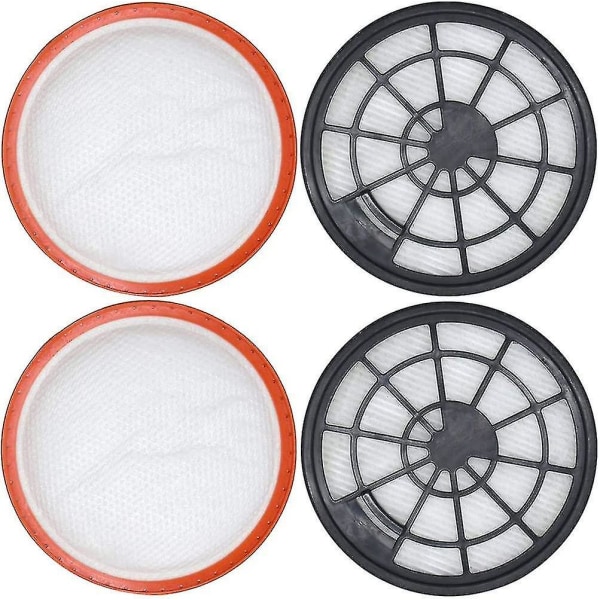 4-delat filterset för Dirt Devil DD2650-1, DD2651-0, DD2651-1, DD2720 2620001, 2620002, 2 x Motor Skyddande Filter + 2 x Luftdräneringsfilter