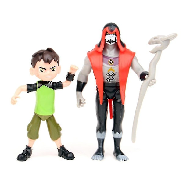 Haloppe 9 stk. Ben 10 Kineceleran Heatblast LED Actionfigurer Børn Legetøj Gave Skrivebordsdekoration